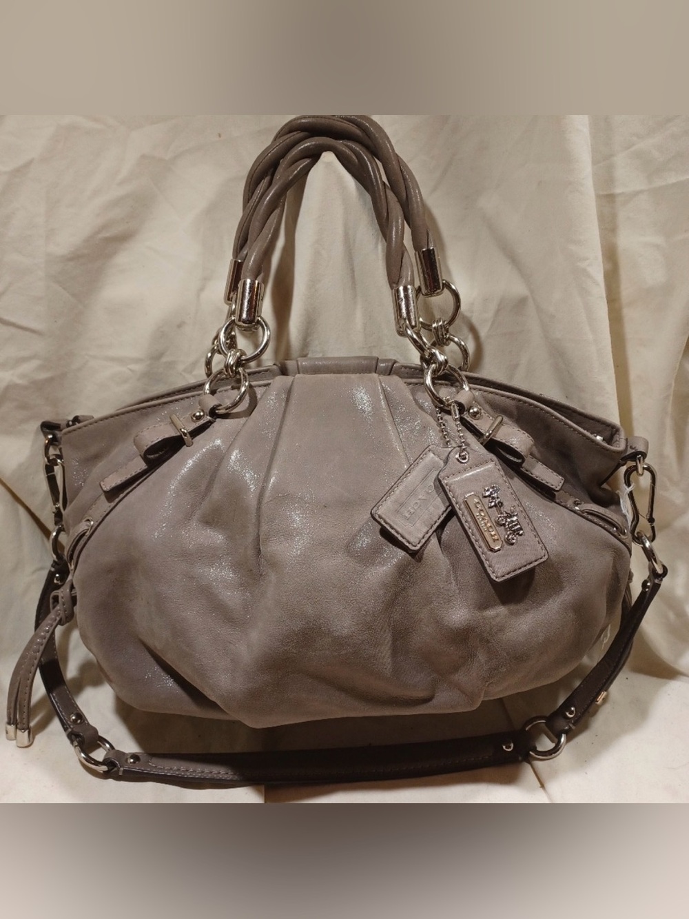 Coach | Vintage Flint Madison Pleated Leather Large Sophia Satchel